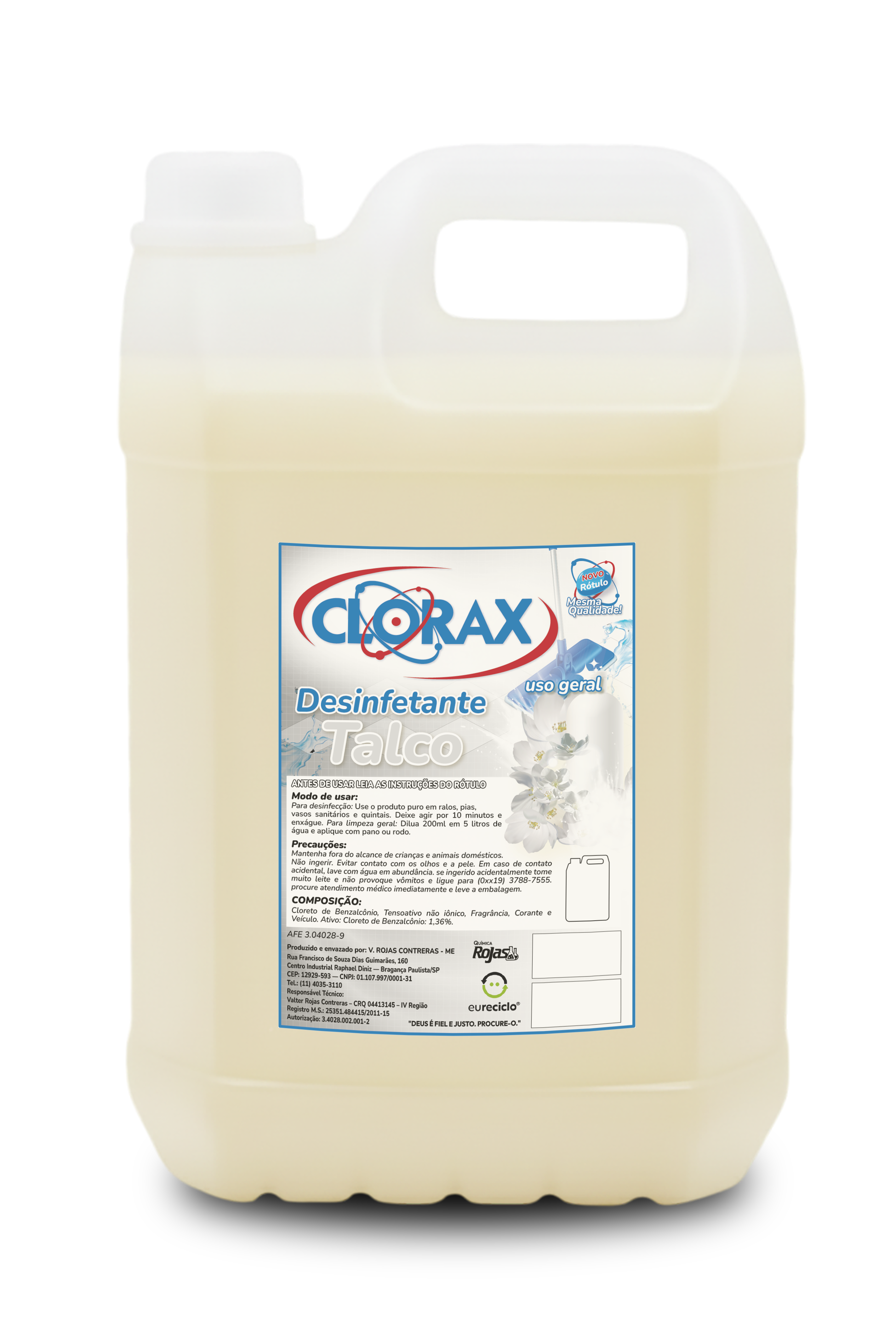 Garrafa de 5L do produto Talco